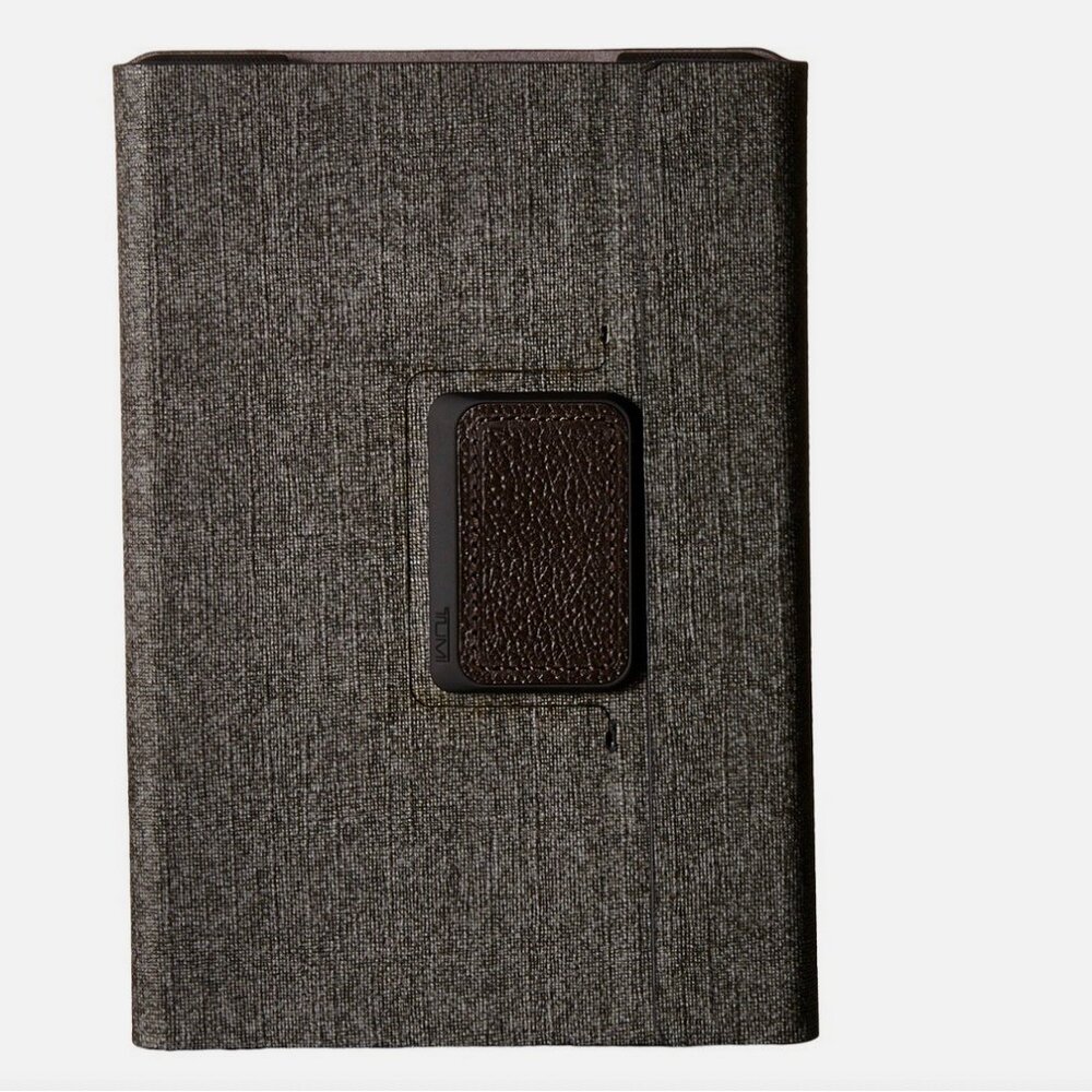 Tumi Astor Earl Gray Rotating Folio Case For iPad Mini Coated Canvas